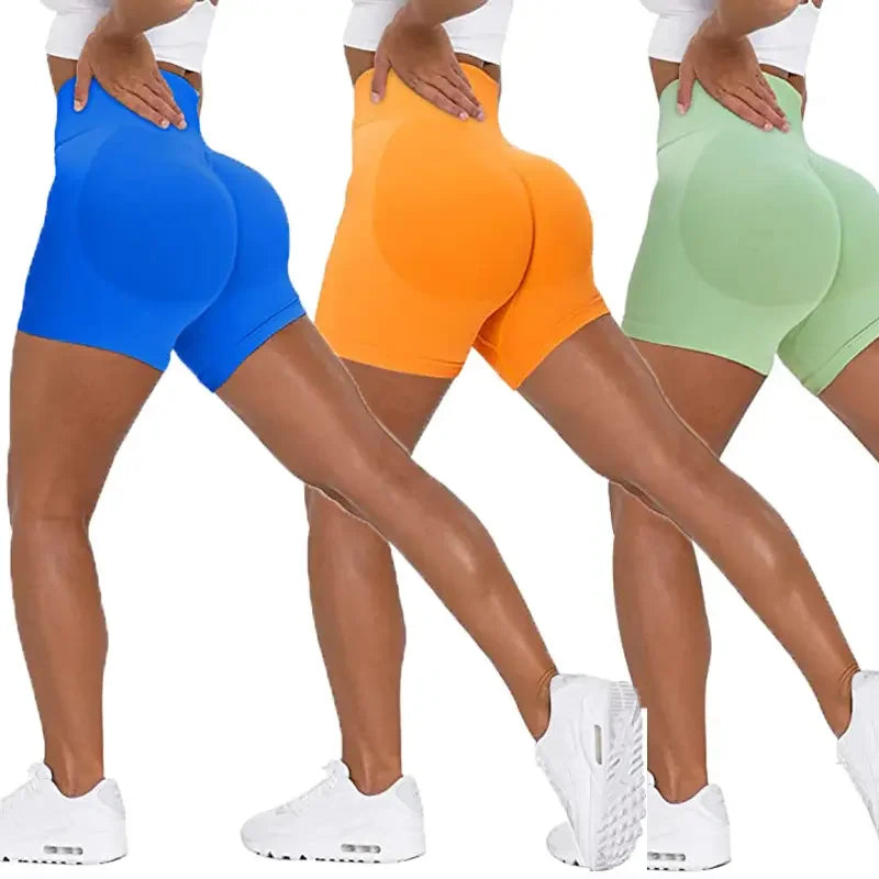 Workout Sweat Scrunch Butt Yoga Nylon Seamless  Butt Lifting Women Biker Shorts