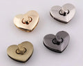 Heart Shape Bag Lock Purse Twist Lock Turn Lock Purse Hardware 32mm * 26mm Factory Supplied Directly