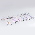 Wholesale Fashion square Titanium Alloy Women Men Rimless Eye Glasses Spectacle Frames Optical Eyeglasses Frames