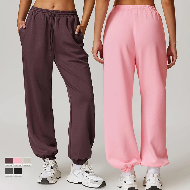 SHINBENE Air Layer Elastic Drawstring Joggers Casual Fitness Sweatpants With Pocket