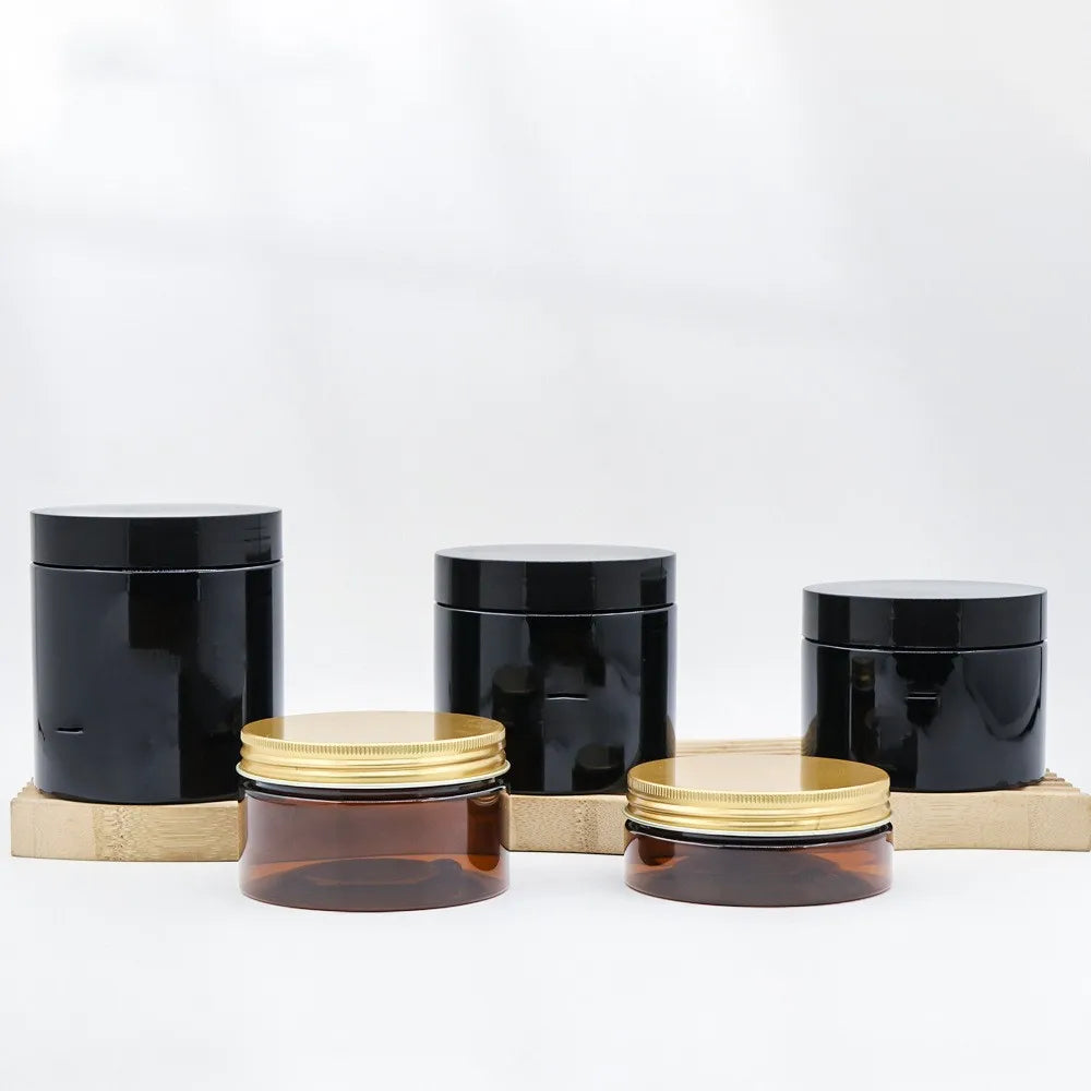 Tawny Wide Mouth Bottle 100 200 250 300 500 1000ml Black Plastic Jar Mud Film Hair Film Bottle