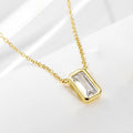 Simple 925 Sterling Silver Girls Jewelry Design Cubic Zirconia Necklace
