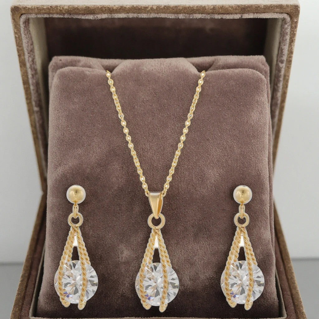 S-126 xuping Jewelry Fashion Popular Elegant Lively Daily Special Design Romantic Gift Zircon Stainless Steel 24K Jewelry Set