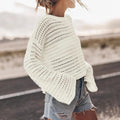 Women's Lightweight Silk Crochet Pullover Tops Embroidered Hollow Design Casual Long Sleeves Korean Winter Knit Sweater Front