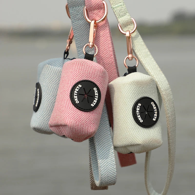 Manufacturer Low Moq Eco Friendly Pet Tweed Dog Poop Waste Bag Holder Dispenser Custom Logo Pet Waste Disposal