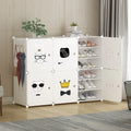 Diy Plastic Shoe Cabinet Cube 6 Levels Black  white Cheap Easy Assemble Large Capacity Shoe Rack for Home Warehouse Convertible