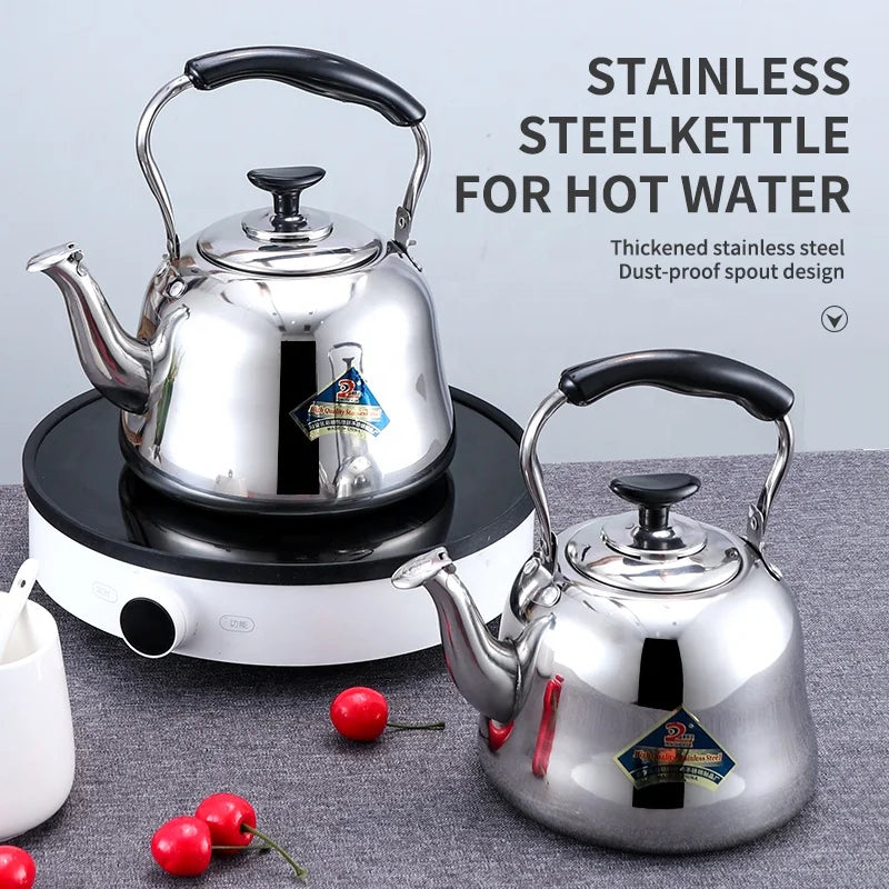 Wholesale 1L/2L/3L/4L Stainless Steel Whistle Kettle Folding Handle Camping Stove Top Boiling Tea Kettle Metal Water Kettles"