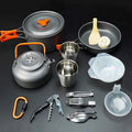 Betoyy Outdoor Camping Tableware 1-2 Person Camping Cookware 4 in 1 Cooking Set