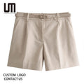 Clearance Sales Women's High Waist Belted Shorts - Fashion Casual Summer Shorts with Adjustable Waist