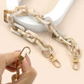 Meetee B-C160 Ink Beige Contrast Vintage Marbled Hand Removable Acrylic Resin Decorative Shoulder Bag Chain