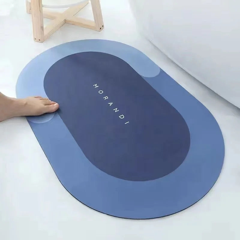 Modern Anti-Slip Diatomite Bath Mat Set Lightweight Rubber Door Mats Water Absorbent Bath Rugs Home Use Bathroom Kitchen