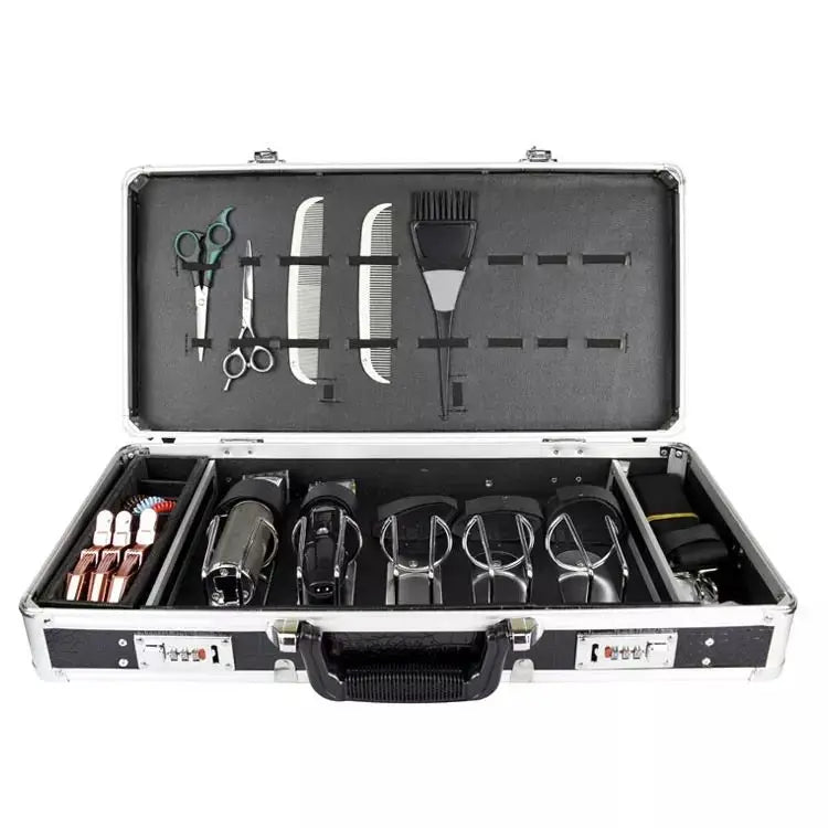 Aluminum Barber Tool Case Salon Stylist Beauty Tool Box Organizer with Scissors Storage OEM Supported