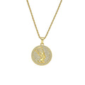 New Vintage Crystal Egypt Head Coin Pendant Necklace with Stainless Steel Chain Hiphop Necklace Male Rock Jewelry