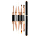 1PC Ombre Painting Nail Art Double-Head Line Liner UV GEL Extension Builder Drawing Pen Nylon Cover for Liquid Powder Acrylic