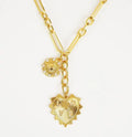 Simple Sweater Chain Sun Clavicle Chain 18k Gold Plated Heart Pendant Necklace Collar Bone Necklace for Women Jewelry