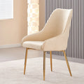 BST Modern Design Light Luxury Dining Chair for Household Stainless Steel Leg Micro Fiber Leather Upholstery Side Chairs