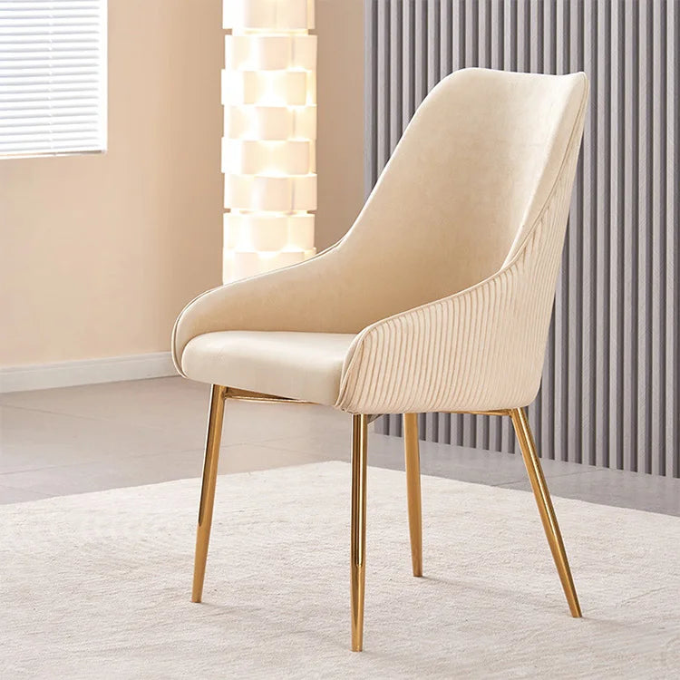 BST Modern Design Light Luxury Dining Chair for Household Stainless Steel Leg Micro Fiber Leather Upholstery Side Chairs