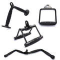Steel Gym Cable Attachments Curl Bar V Shaped Double D Handles Lat Pull Down Weight Machine Accessories