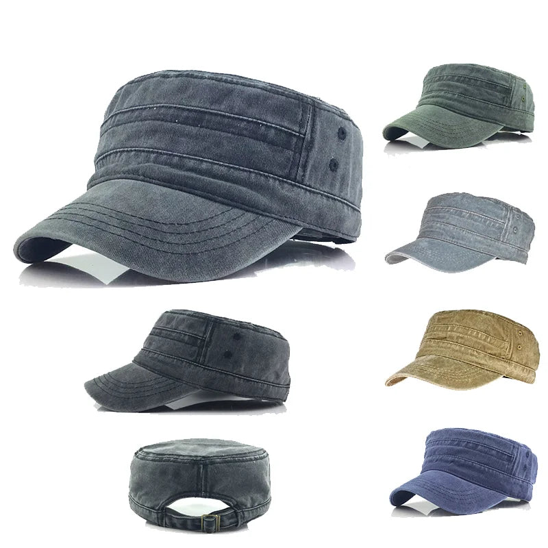 100% Cotton Adjustable Men Cloche Vintage Custom Logo Embroidery Printing  Hat Baseball Snapback Gorras Hats
