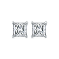 Silver 925 Original Princess Cut Diamond Test Past Total 1 Ct D Color Square Moissanite Stud Earrings Sparkling Gemstone Jewelry