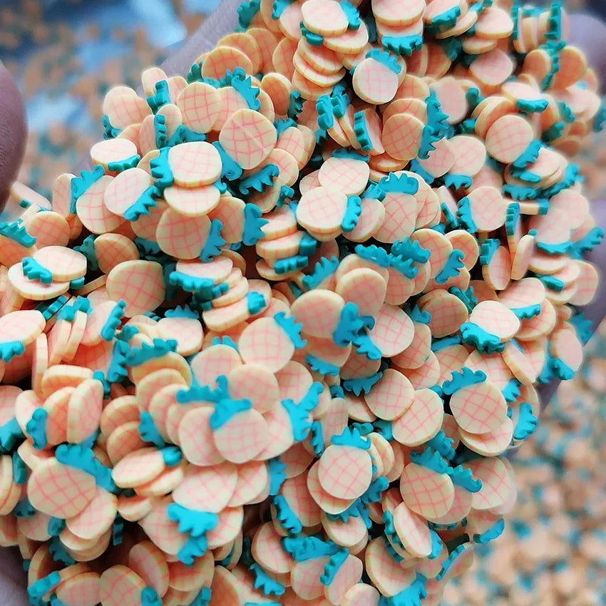 1000g DIY Craft Slime Polymer Sprinkles Fruit Slices Ananas Comosus Pineapple Polymer Clay Sprinkles