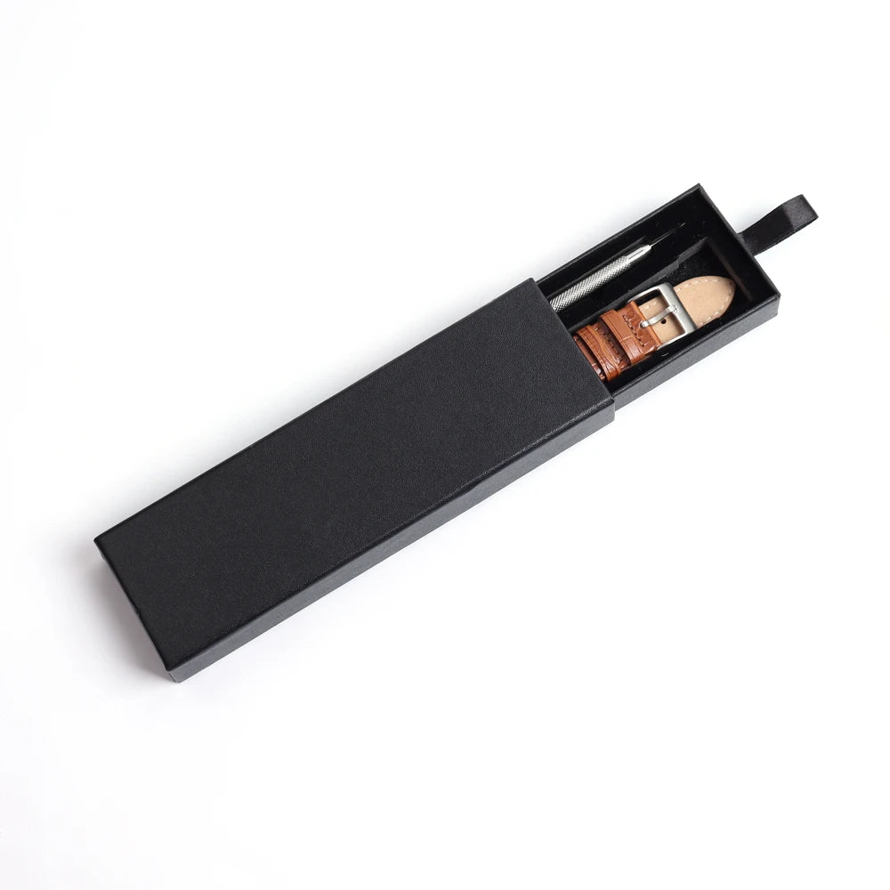 Wholesale Black Special Paper Watch Bands Packaging Box for 2 Piece Watch Strap Package