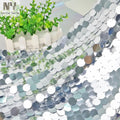 Nanyee Textile 18mm Hanging Embroidered Big Dot Plain Silver Sequin Fabric