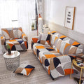 Reador Retailer Universal 7 Seater Stretchable Striped Printed European Style Polyester/Spandex Sectional Sofa Covers for Home
