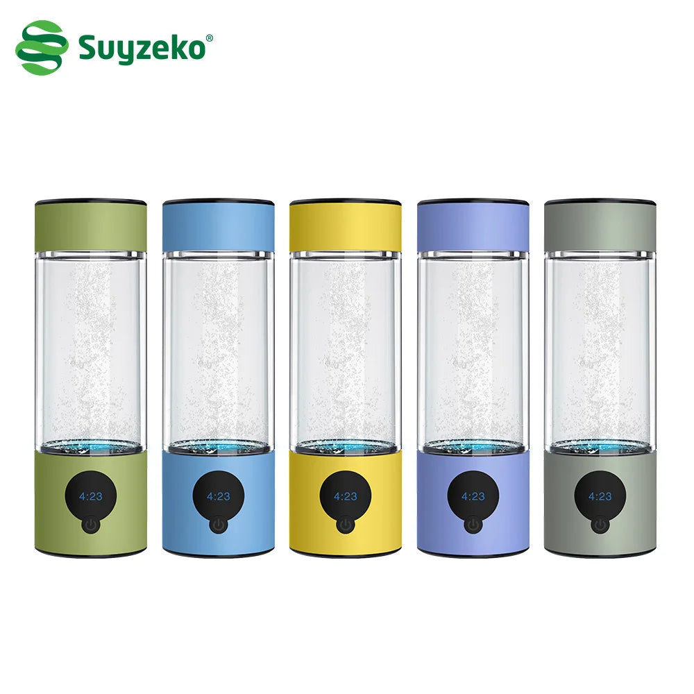 Suyzeko Hydrogen Water Ionizer Generator SPE Hydrogen Water Vending Machine 390ML Smart Portable Hydrogen Water Bottle 6000ppb