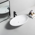 Custom Logo 27 Inch White Ceramic Hand Wash Basin Waschbecken Keramik Above Counter Oval Shape Bathroom Sink
