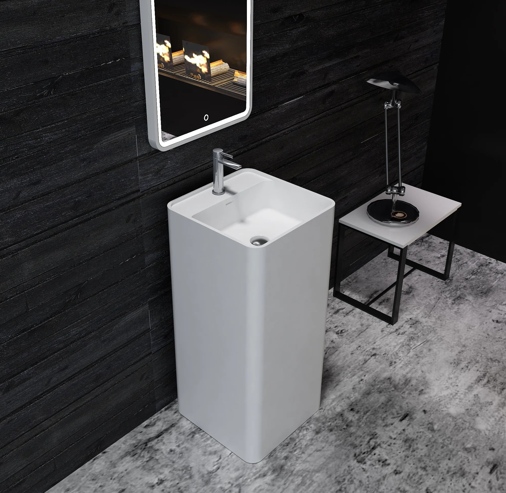 Surface Free Standing Basin Freestanding Basin Wash Basin Modern Hotel Polished Pedestal Sinks Factory Wholesale Price Solid 9L