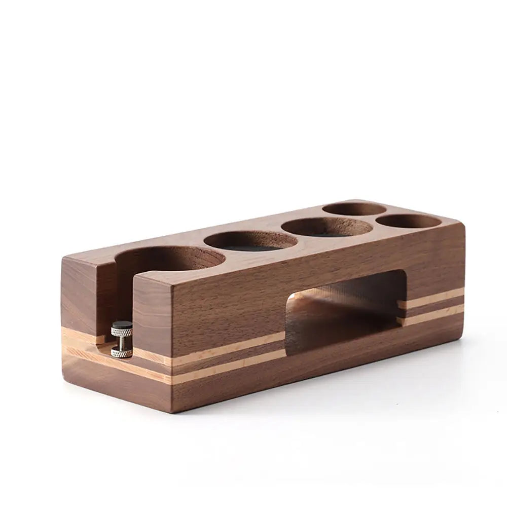 Hot Sale Multifunctional Espresso Distributor Wooden Coffee Stand Customizable Logo Portafilter Holder Tamper Mat Wood Material