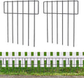 W9 Outdoor Yard Animal Barrier Fence Frame No Dig Rustproof Metal Defense for Dogs & Rabbits Iron Black Metal Wall Garden Fence