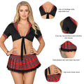 Custom Cosplay College Cheerleader Costume Sexy Lingerie Set Mini Pleated Skirt Lace Decorated Half Slips Warmup Suits Uniforms