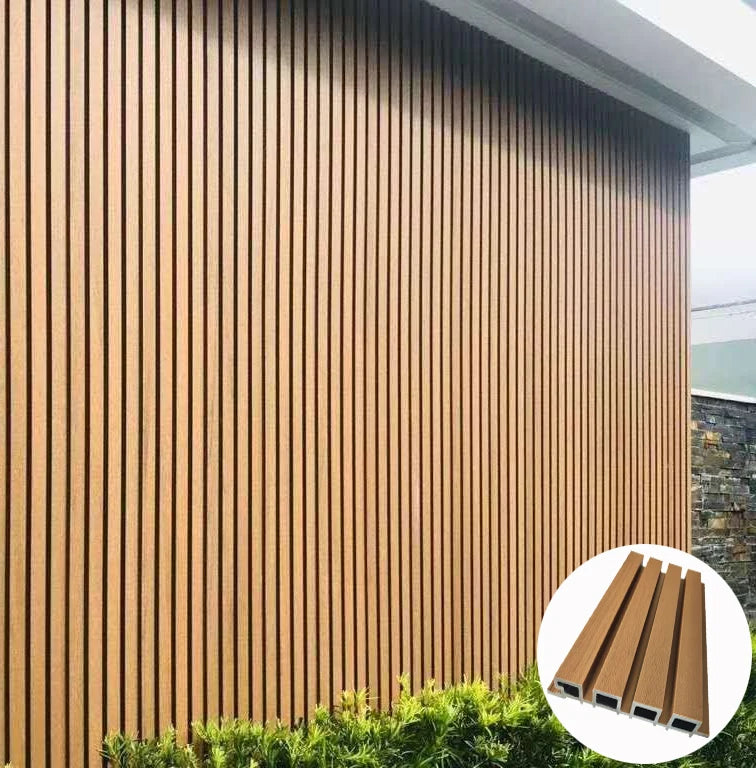 Anti-UV Low Price Wood Facade Co-extruded WPC Exterior Wall Cladding Panels for Sale Hotel Use Great Wall Design