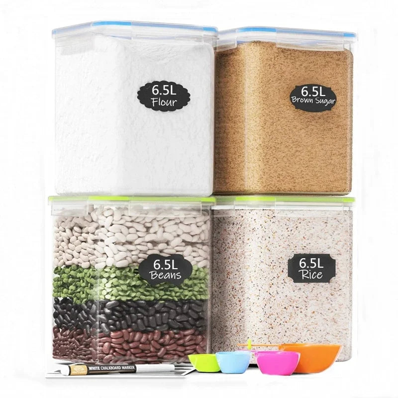 OWNSWING Large Bulk Food Storage Containers Airtight Lids for Flour BPA-Free Plastic Canisters for Pantry Organization