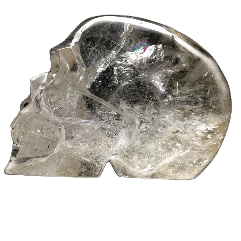 Wholesale Hand Carved Natural   Clear White Quartz Crystal Large Gemstone Skulls for Decoration