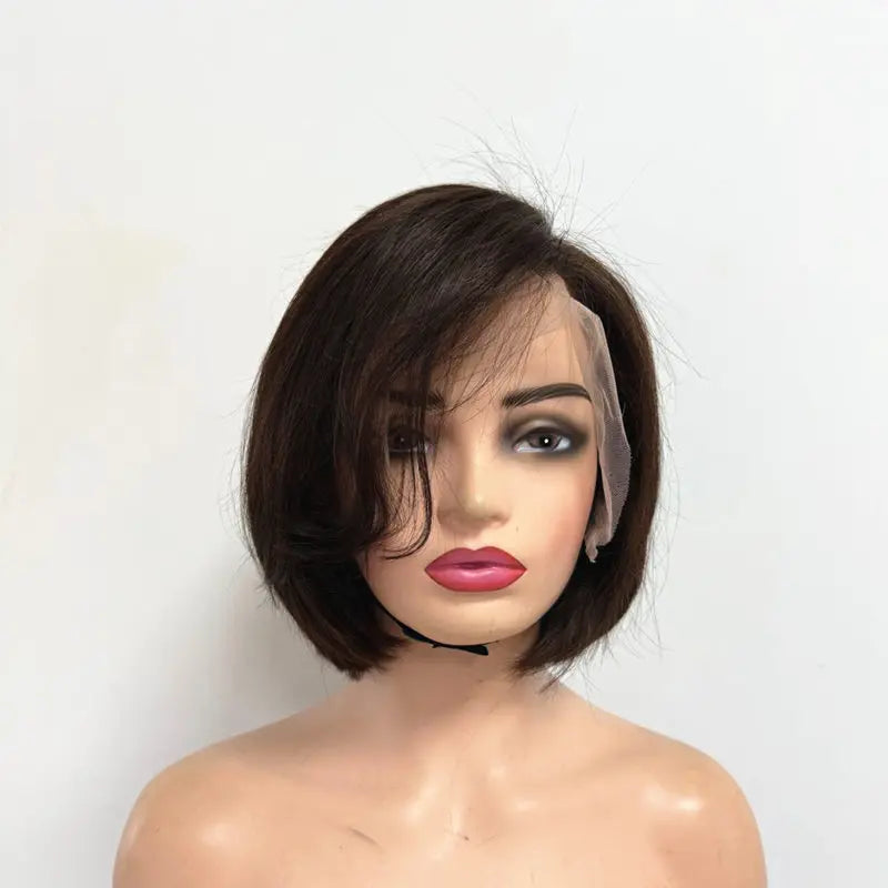 100% Brazilian Human Hair 13x4 Lace Front Short Bob Wig - Natural Transparent Frontal Wig Glueless Curly/Straight Wholesale