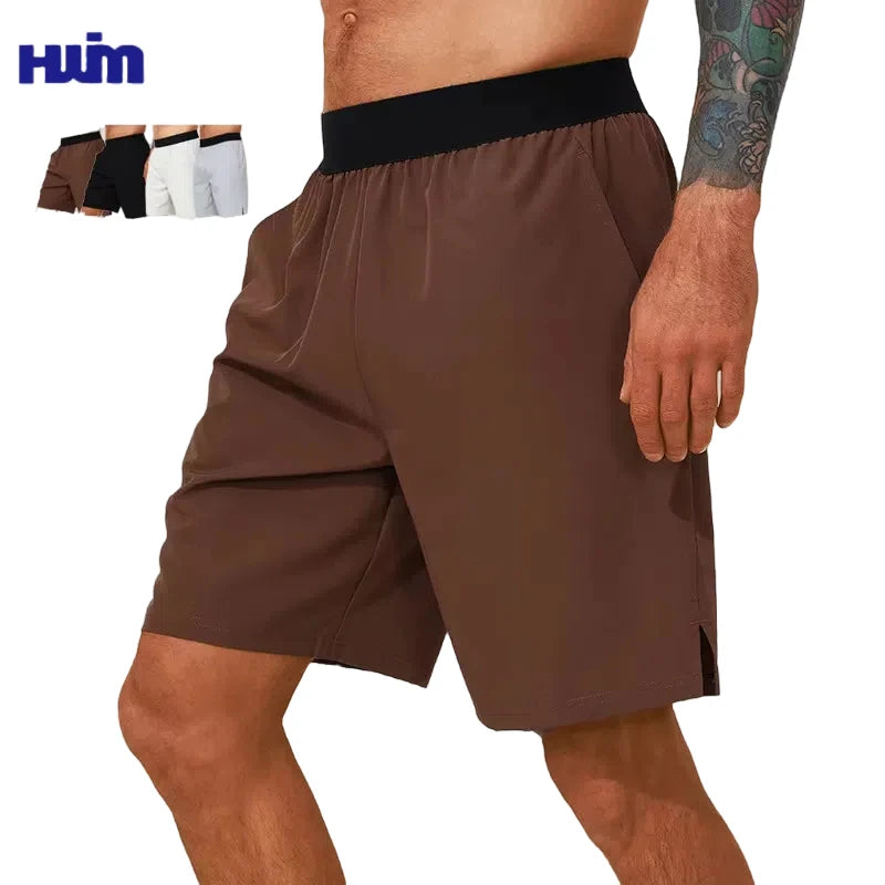 Custom Men's Gym Shorts With Pockets Outdoor Training Running Casual Work Stretch Breathable Working Lightweight Shorts