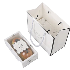 Custom Made Marbling Printed Kraft Paper Bags Packaging for Cake