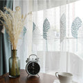 XinLan Modern Wholesale Feather Pattern Embroidery Tulle Curtain Living Room Bedroom Hotel Window Curtain