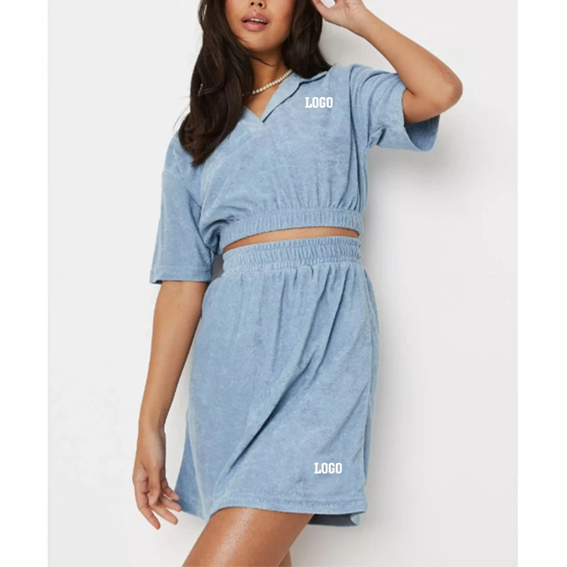 Wholesale New Arrival Clothing Sets Two Piece Set of Short Sleeve T-shirt and Skirt Women High Waist Middle Dress Set