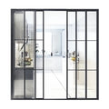 Foshan Manufacturer Aluminium Profiles Double Tempered Glass 3 Panel Patio Slim Sliding Door for House