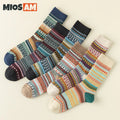 new arrive good quality 200N knitted long-staple cotton crew socks men's autumn casual breathable trendy ethnic style best socks