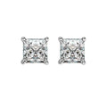 925 Sterling Silver Princess Cut Cubic Zirconia 5MM Screw Back Stud Earrings Trendy Wedding Party Engagement Gift for Women