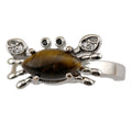 925 Sterling Silver Cute Crab Open Size Ring for Women Delicate Crystal Stone Ring Fine Jewelry Summer Beach Party Gift