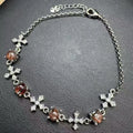 Natural Cooper Rutilated Quartz 925 Sterling Silver Plated Chain Bracelets for Crystal Healing