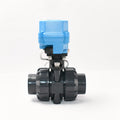 Plastic Bracket DN50 Socket Glue True Union 2 Inch Electric PVC Motorzed Ball Valve with Feedback Wire