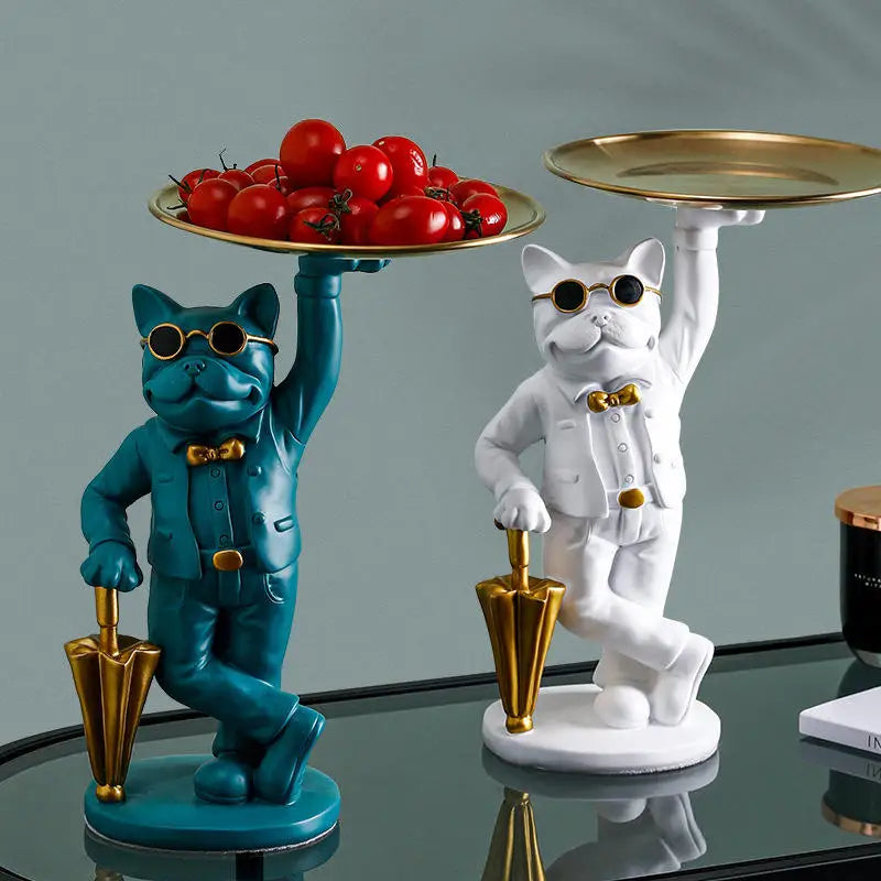 Nordic Ins Style Decorative Keys Fruit Stationery Storage Lovely Bulldog Tray Door Table Top Small Ornaments