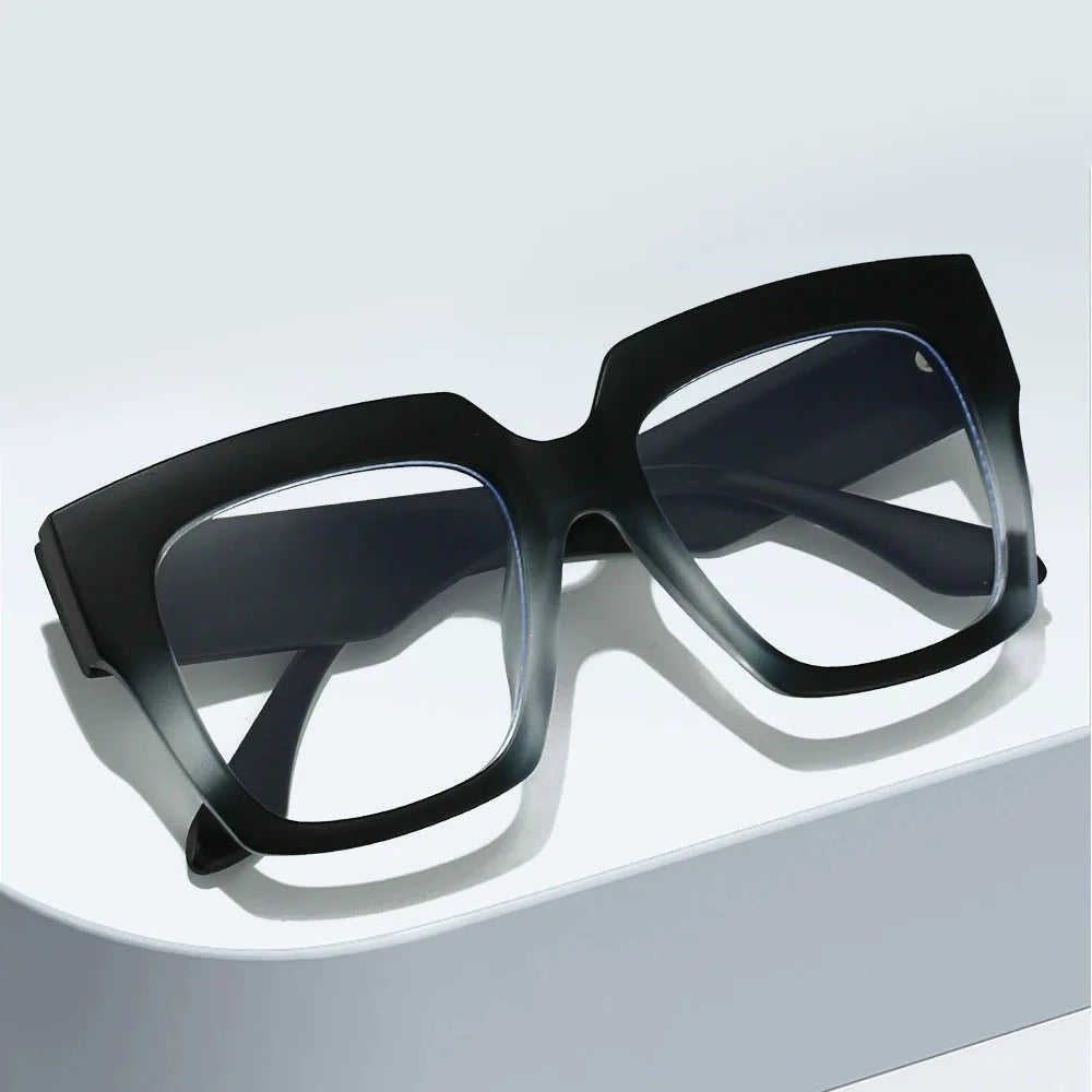 Retro Advanced Sense Glasses for Women Anti-Blue Light Flat Fashion Square Computer Glasses With Simple Frame Frames